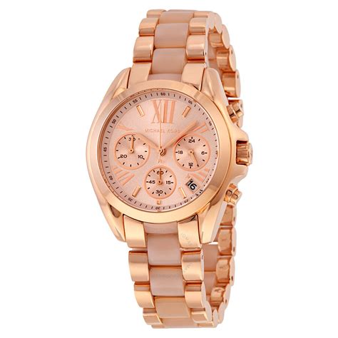 Michael Kors Bradshaw Mini Chronograph Rose Dial Ladies 